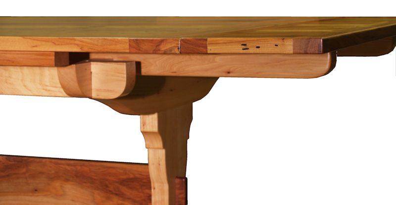 Spalted Pecan Table with Self-Storing Leaves